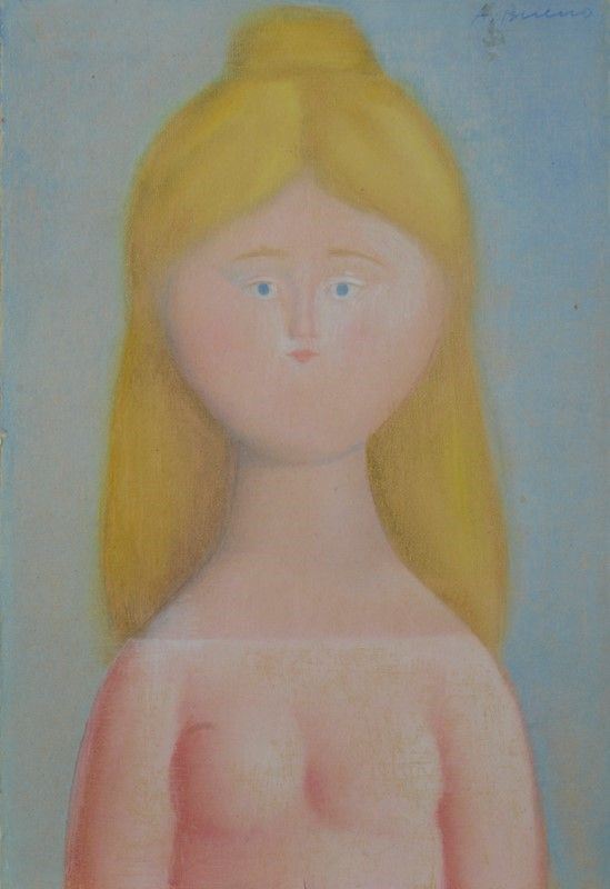Antonio Bueno : Volto di donna  (1976)  - Tecnica mista su carta riportata su masonite - Auction Arte moderna e contemporanea - Galleria Pananti Casa d'Aste