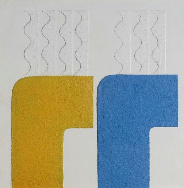 Farghali Abdel Hafiz : Composizione  (1973)  - Tecnica mista su tela riportata su faesite - Asta Arte moderna e contemporanea - Galleria Pananti Casa d'Aste