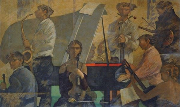 Giampaolo Talani : Musicisti  (2007)  - Olio e tempera su tela - Auction Arte moderna e contemporanea - Galleria Pananti Casa d'Aste