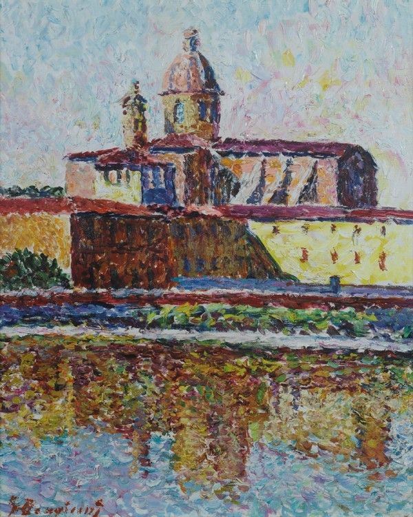 Guido Borgianni : Piazza cestello  - Olio su tela - Auction Autori del XIX e XX sec., arte moderna e contemporanea - I - Galleria Pananti Casa d'Aste