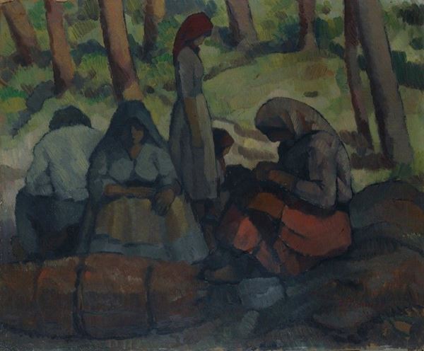 Ferruccio Pizzanelli : Il riposo  (1927)  - Olio su cartone - Auction Arte Moderna e Contemporanea - II - Galleria Pananti Casa d'Aste