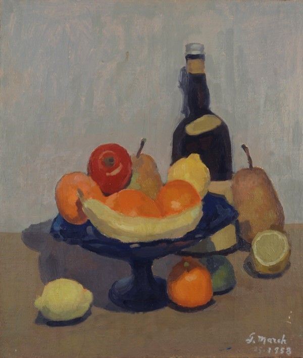 Giovanni March : Natura morta  (1958)  - Olio su tela - Auction Autori del XIX e XX sec., arte moderna e contemporanea - I - Galleria Pananti Casa d'Aste