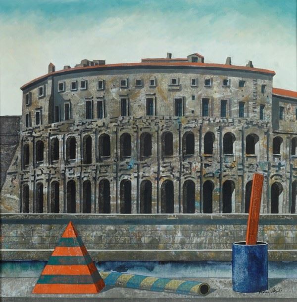 Tonino Caputo : Theater of Marcellus  - Acrylic on canvas - Auction Modern and Contemporary art - Galleria Pananti Casa d'Aste