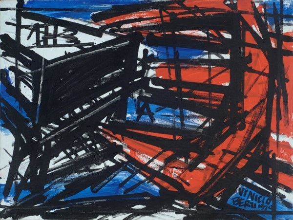 Vinicio Berti : Situazione multipla  (1970)  - Acrilico su tela - Asta Arte moderna e contemporanea - Galleria Pananti Casa d'Aste
