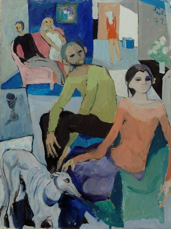 Bruno Paoli : Salotto  (1972)  - Olio su tela - Asta Autori del XIX e XX sec., arte moderna e contemporanea - I - Galleria Pananti Casa d'Aste