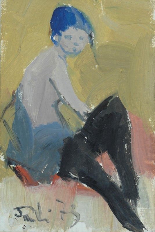 Bruno Paoli : Modella  (1973)  - Olio su cartone telato - Auction Autori del XIX e XX sec., arte moderna e contemporanea - I - Galleria Pananti Casa d'Aste