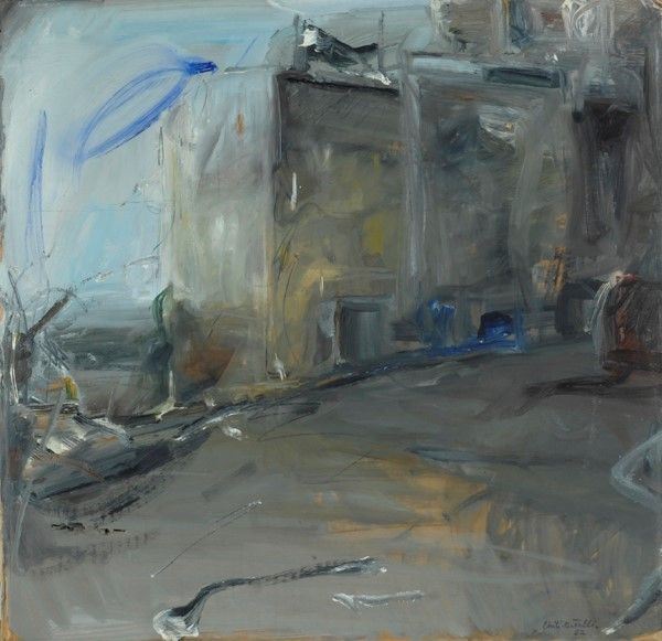 Folco Chiti Batelli : Strada  (1982)  - Olio su cartone - Auction ARTE MODERNA E CONTEMPORANEA - Galleria Pananti Casa d'Aste