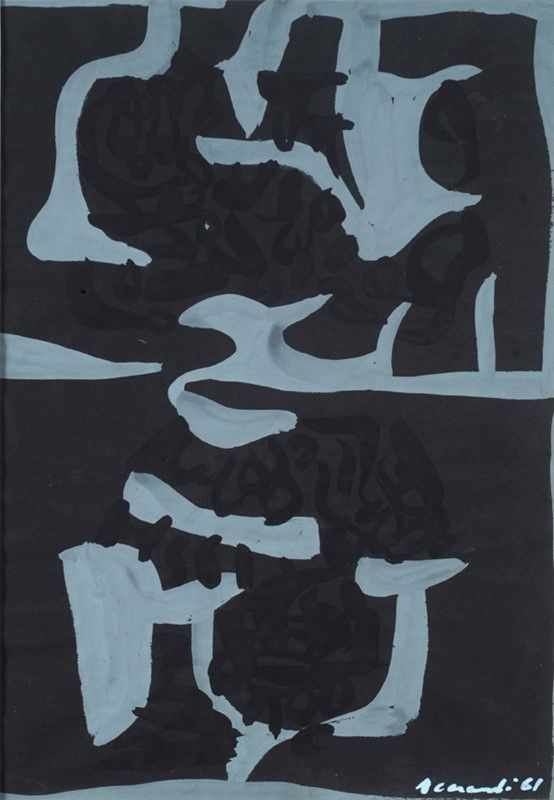 Carla Accardi : Senza titolo  (1961)  - Tempera su carta - Auction Arte moderna e contemporanea - Galleria Pananti Casa d'Aste