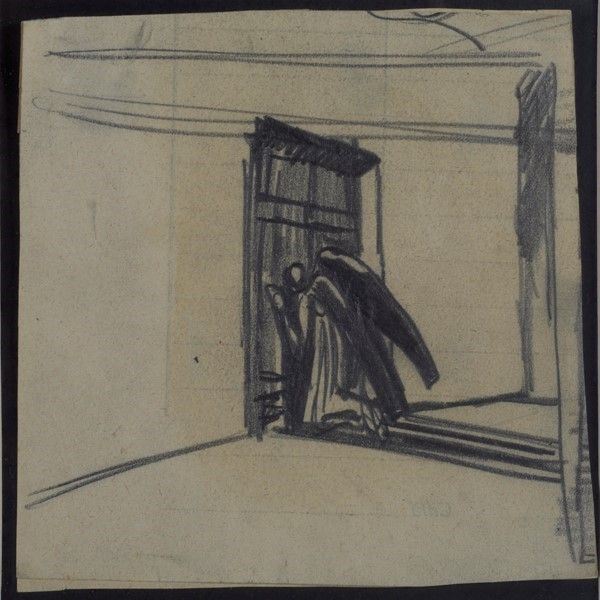 Mario Sironi : Senza titolo  (anni '30)  - Matita su carta - Auction Autori del XIX e XX sec., arte moderna e contemporanea - I - Galleria Pananti Casa d'Aste