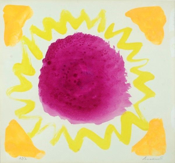 Carla Accardi : Senza titolo  - Tecnica mista su carta - Auction Autori del XIX e XX sec., arte moderna e contemporanea - I - Galleria Pananti Casa d'Aste