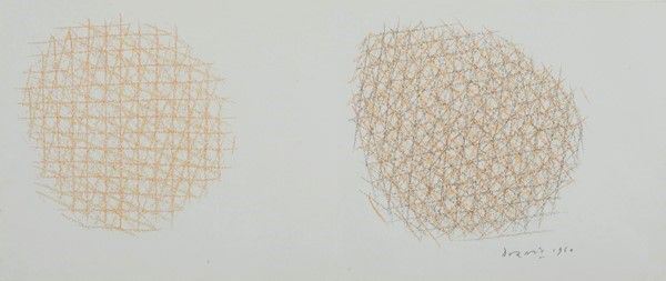 Piero Dorazio : Doppio reticolo  (1960)  - Pastelli su cartoncino - Auction Autori del XIX e XX sec., arte moderna e contemporanea - I - Galleria Pananti Casa d'Aste