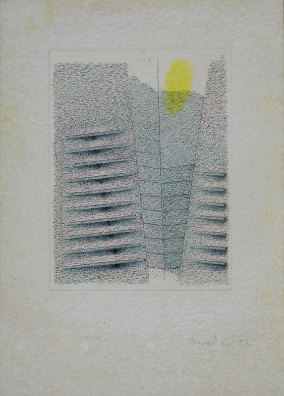 Agostino Bonalumi : Progetto  (1987)  - Tecnica mista su carta - Auction Arte moderna e contemporanea - Galleria Pananti Casa d'Aste