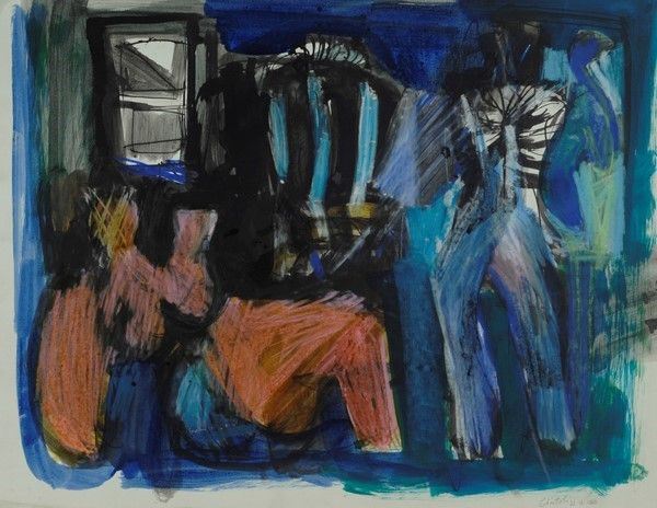 Claudio Cintoli : Senza titolo  (1960)  - Tempera su carta - Auction Arte moderna e contemporanea - Galleria Pananti Casa d'Aste