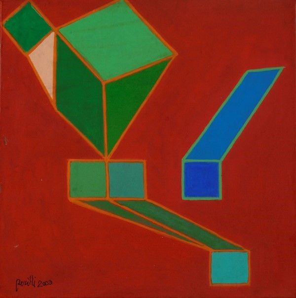 Achille Perilli : LIP  (2003)  - Tecnica mista su tela - Asta Autori del XIX e XX sec., arte moderna e contemporanea - I - Galleria Pananti Casa d'Aste