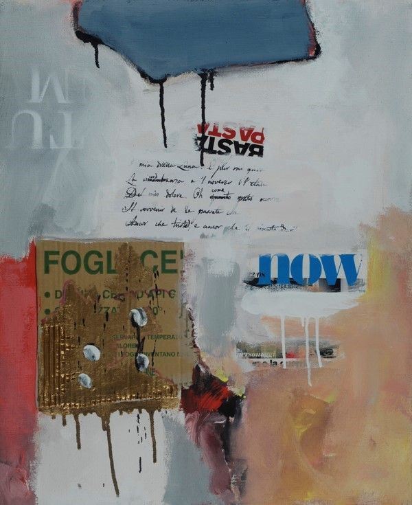 Giuseppe Biasio : Noww  (2014)  - Tecnina mista e collage su tela - Auction Arte moderna e contemporanea - Galleria Pananti Casa d'Aste
