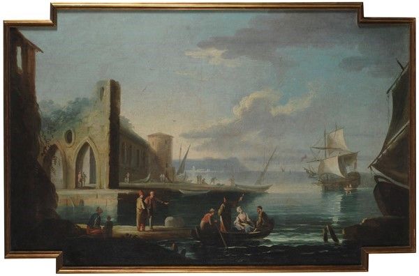 Scuola Veneta, Fine XVIII Sec. - Veduta di Porto