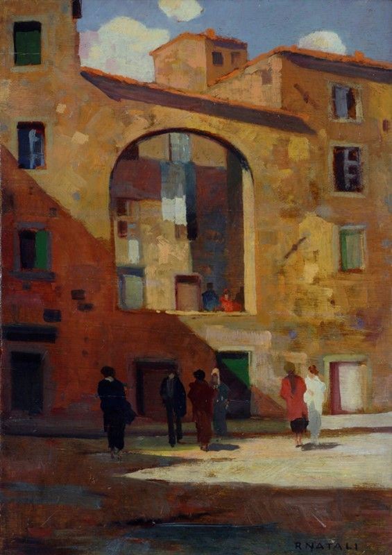 Renato Natali : Arco  - Olio su tavola - Auction Autori del XIX e XX sec., arte moderna e contemporanea - I - Galleria Pananti Casa d'Aste