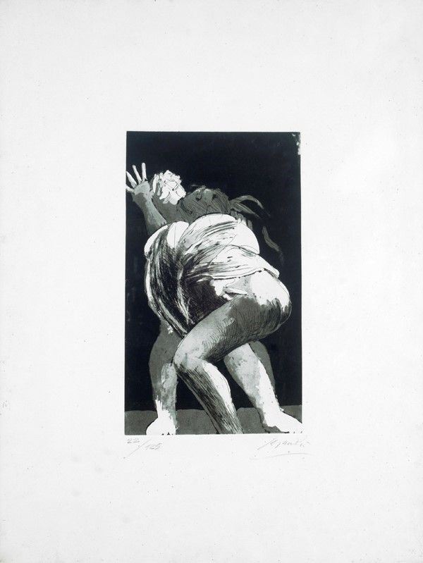 Giacomo Manz&#249; : Amanti  - Litografia - Auction Grafica ed edizioni - Galleria Pananti Casa d'Aste