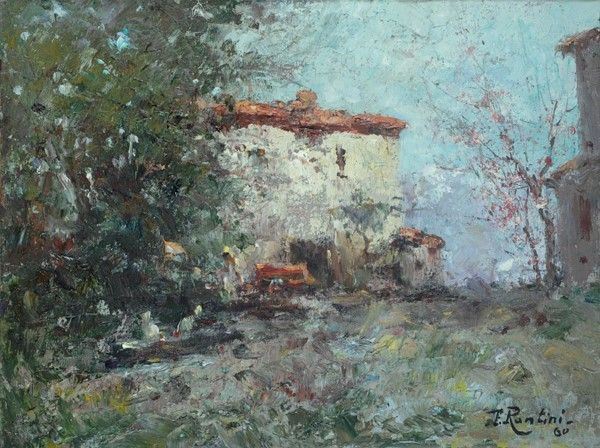 Ferruccio Rontini : Casolare  (1960)  - Olio su tela - Auction Autori del XIX e XX sec., arte moderna e contemporanea - I - Galleria Pananti Casa d'Aste