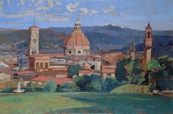 Raffaele De Rosa : Giardini di Boboli  - Olio su tavola - Auction Autori del XIX e XX sec., arte moderna e contemporanea - I - Galleria Pananti Casa d'Aste