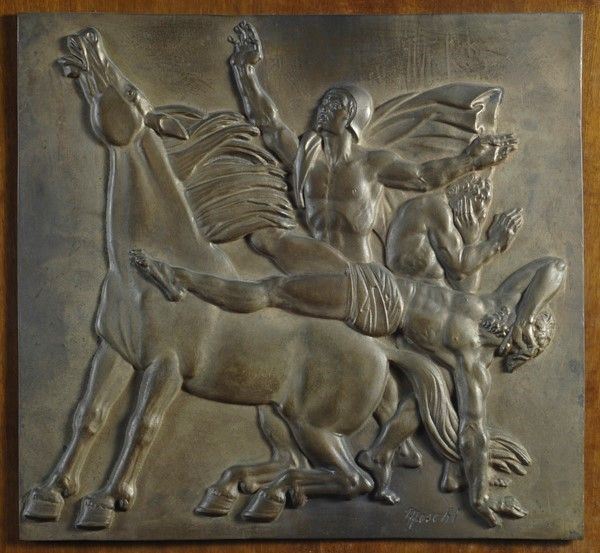 Mario Moschi : Figure e cavallo  - Bassorilievo in bronzo - Auction Autori del XIX e XX sec., arte moderna e contemporanea - I - Galleria Pananti Casa d'Aste