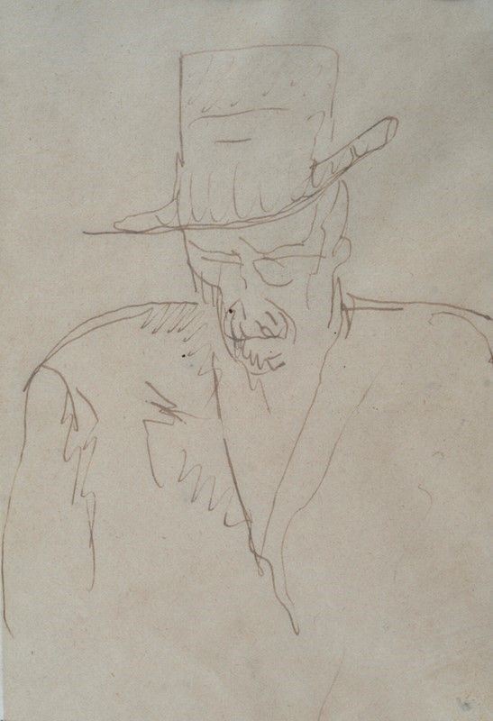 Lorenzo Viani : Uomo con cappello  - China su carta - Auction Autori del XIX e XX sec., arte moderna e contemporanea - I - Galleria Pananti Casa d'Aste