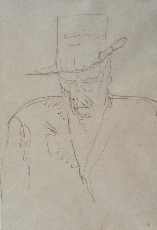 Lorenzo Viani : Uomo con cappello  - China su carta - Auction Autori del XIX e XX sec., arte moderna e contemporanea - I - Galleria Pananti Casa d'Aste