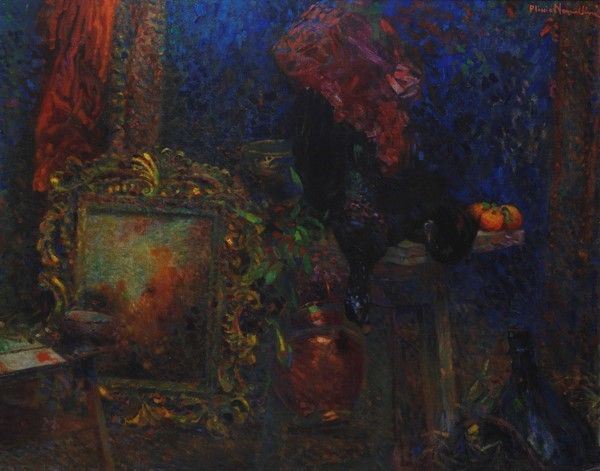 Plinio Nomellini - Interno con natura morta