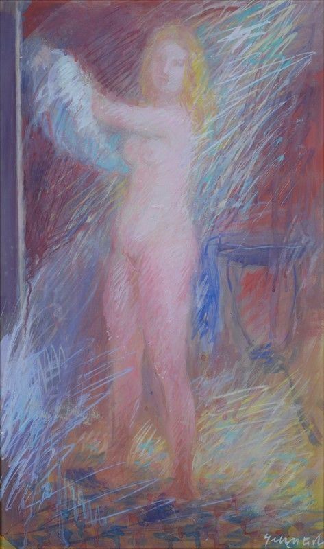 Quinto Martini : Nudo di donna  - Tecnica mista su compensato - Auction Autori del XIX e XX sec., arte moderna e contemporanea - I - Galleria Pananti Casa d'Aste