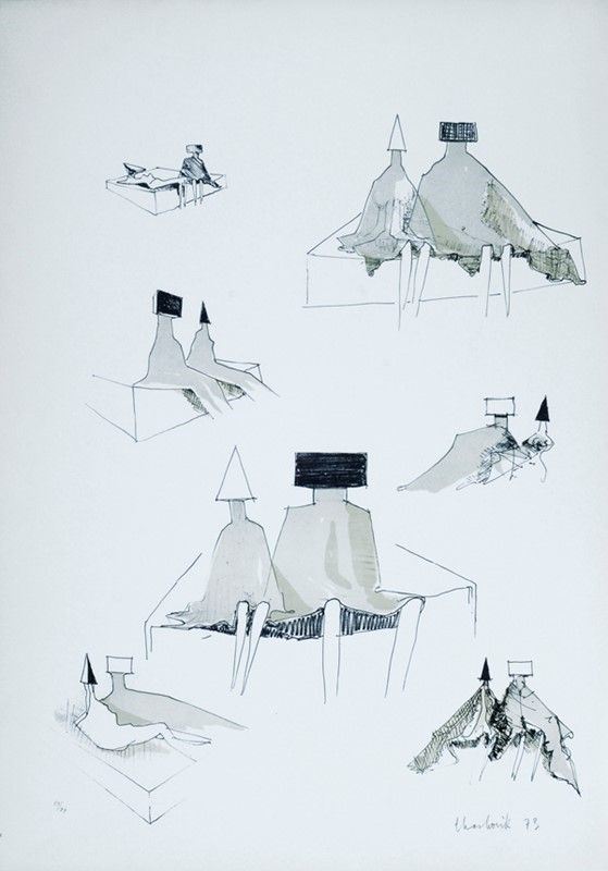 Lynn Chadwick - Figure Sedute (studi)