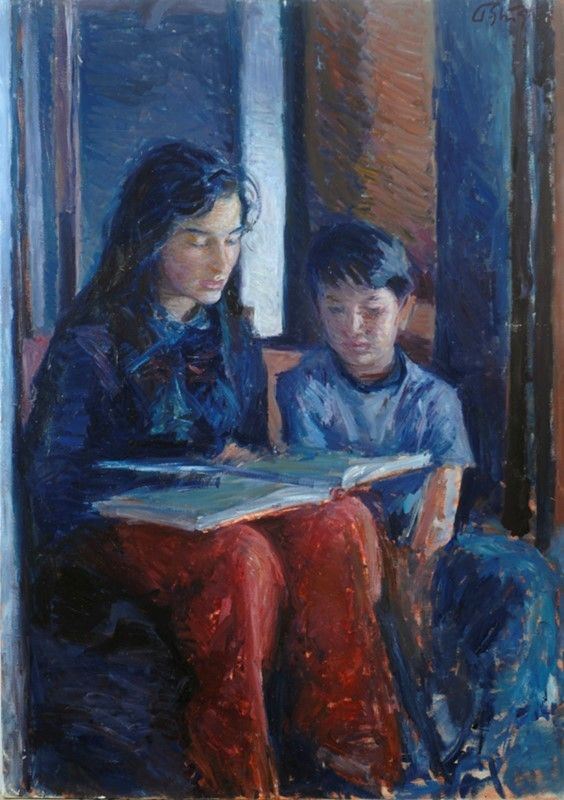 Paulo Ghiglia : La lettura  - Olio su tela - Auction Autori dell'800-900, Arte moderna e contemporanea - I - Galleria Pananti Casa d'Aste