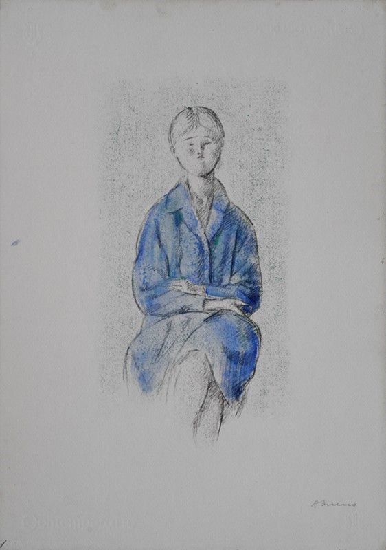 Antonio Bueno : Figura  - Tecnica mista su carta applicata su faesite - Auction Autori dell'800-900, Arte moderna e contemporanea - I - Galleria Pananti Casa d'Aste
