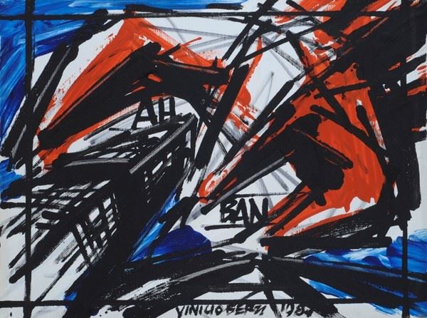 Vinicio Berti : Scontro Incontro  (1981)  - Acrilico su tela - Asta Arte Moderna e Contemporanea - Galleria Pananti Casa d'Aste