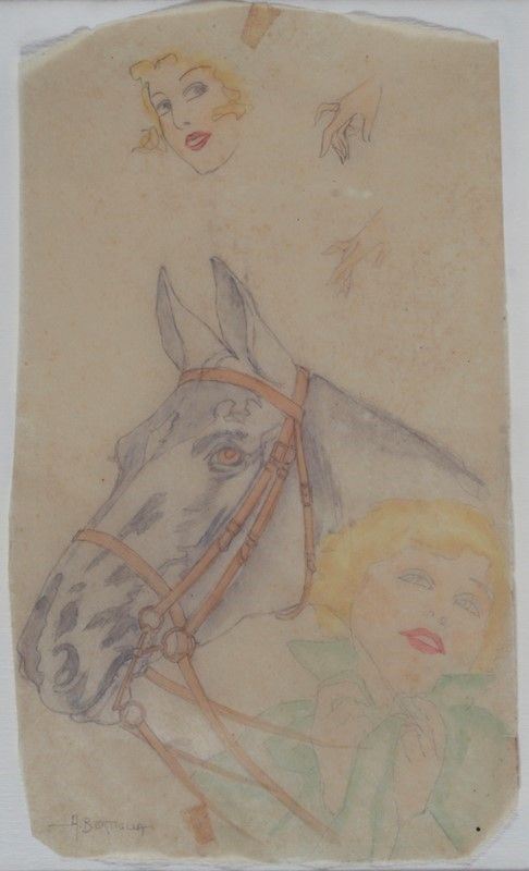 Aurelio Bertiglia - Donna con cavallo