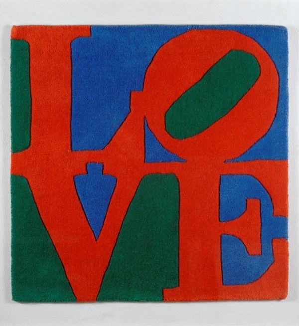Robert Indiana : Love  - Tappeto in lana a colori - Asta Arte Moderna e Contemporanea - Galleria Pananti Casa d'Aste