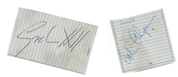 Autografi Colin Chapman e Graham Hill