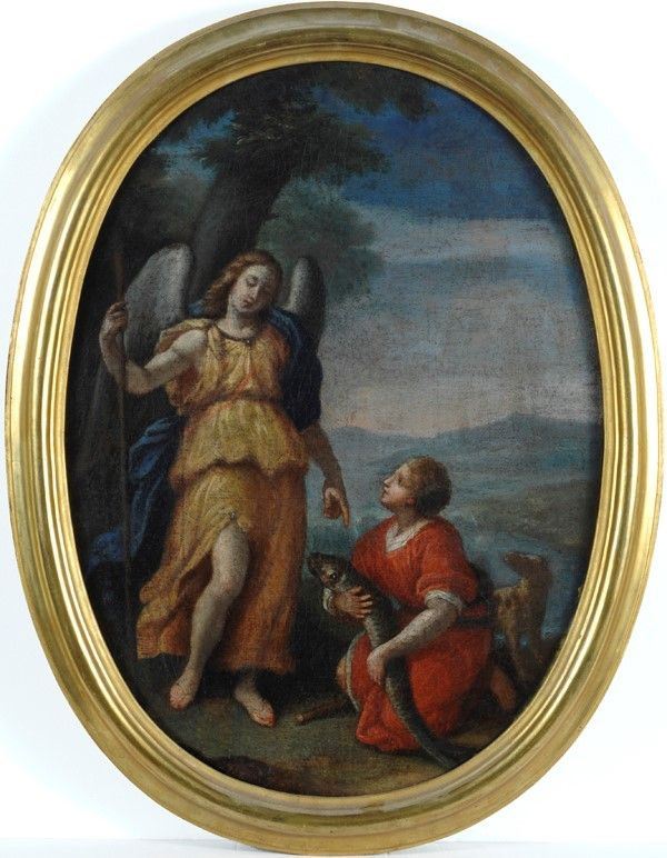 Scuola Toscana, XVII Sec. - Tobiolo e L' Angelo