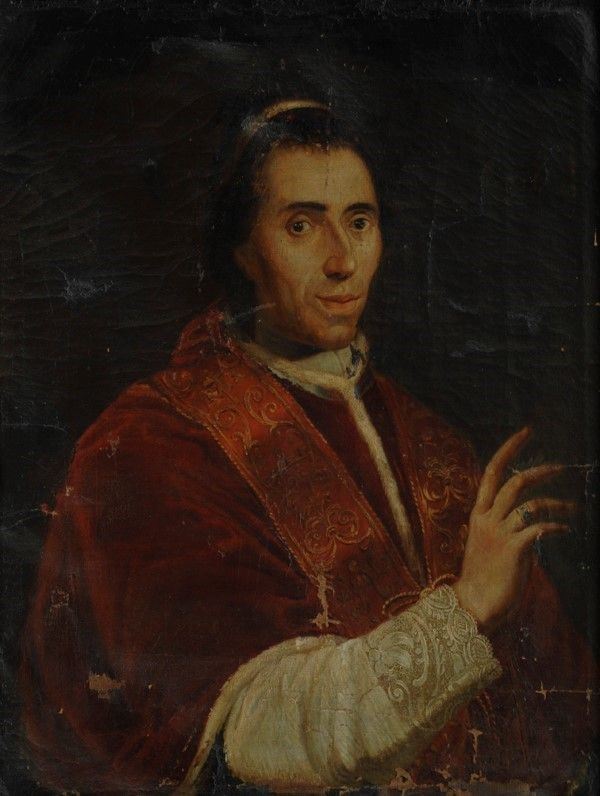 Scuola Romana, Fine XVIII - Inizio XIX Sec. - Ritratto di Papa Pio VII