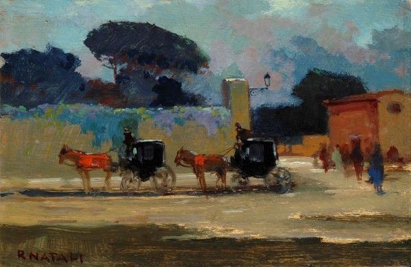 Renato Natali : Vecchio angolo di Livorno  - Olio su compensato - Asta Antiquariato, mobili, porcellane e dipinti antichi - I - Galleria Pananti Casa d'Aste