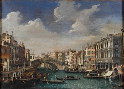 Veduta del Canal Grande con il Ponte di Rialto