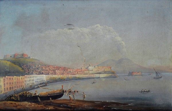 Scuola Italia Meridionale, XIX Sec. - Veduta del Golfo di Napoli