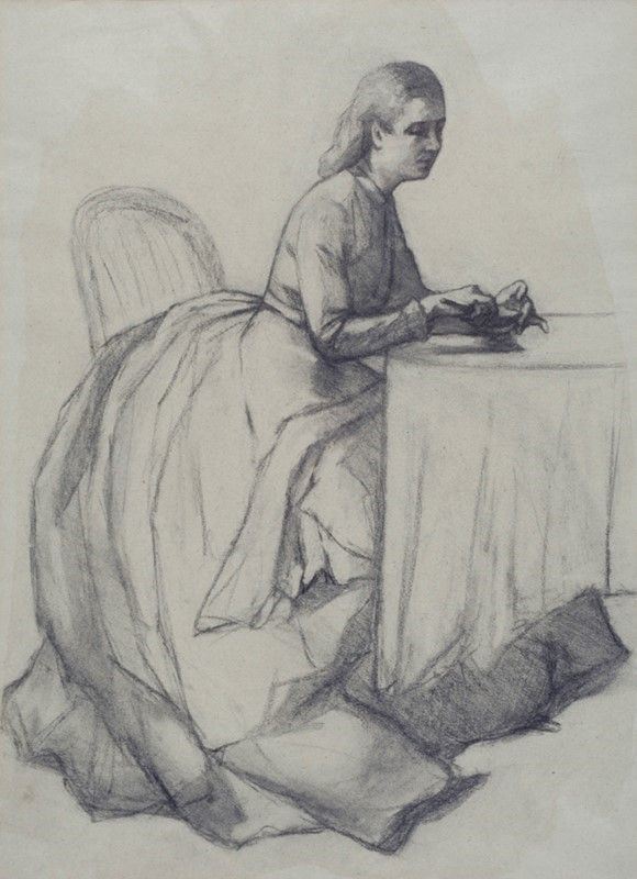 Anonimo, XIX Sec. - Donna Seduta
