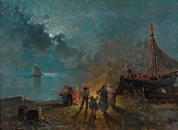 Nicolas De Corsi - Falò notturno sul mare