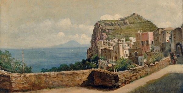 Filippo Carcano : Capri  (1950)  - Olio su tela - Asta Antiquariato, mobili, porcellane e dipinti antichi - I - Galleria Pananti Casa d'Aste