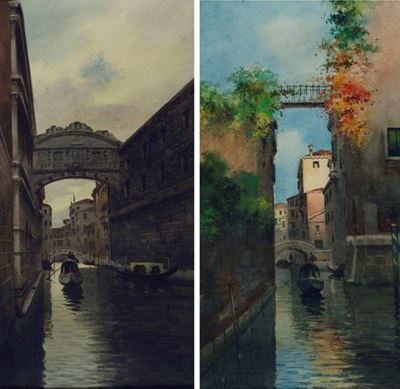 Il Ponte dei Sospiri a Venezia; Canale di Venezia