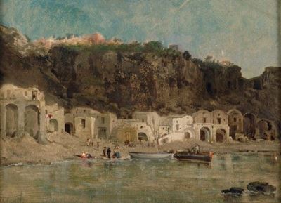 Baia con Villaggio di Pescatori