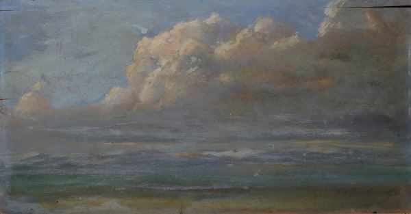 Anonimo, XX sec. - Nuvole (fronte); Paesaggio (retro)