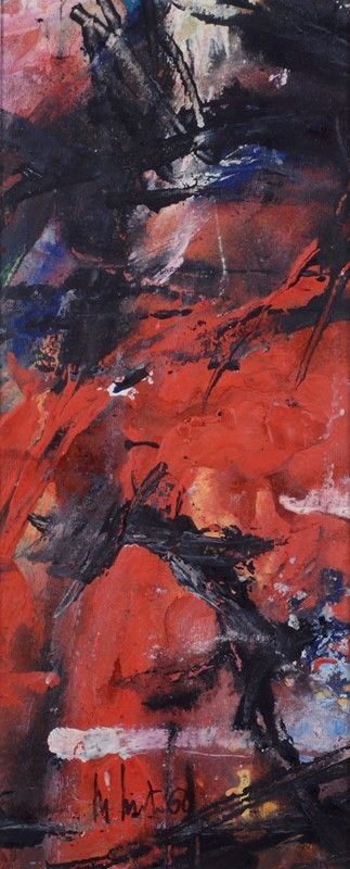 Mario Nuti : Composizione  (1960)  - Tempera su cartoncino - Asta Autori dell'800-900, Arte moderna e contemporanea - I - Galleria Pananti Casa d'Aste