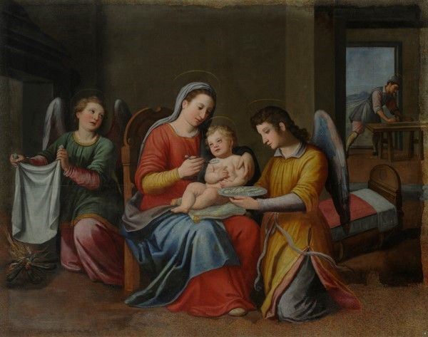 Benedetto Veli - Gesù Bambino nutrito da Maria e dagli angeli