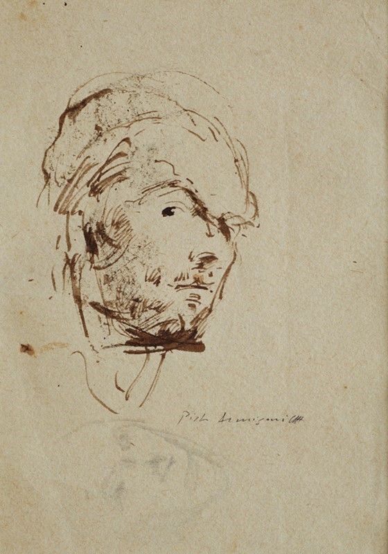Pietro Annigoni : Autoritratto  - China su carta - Auction Autori dell'800-900, Arte moderna e contemporanea - I - Galleria Pananti Casa d'Aste